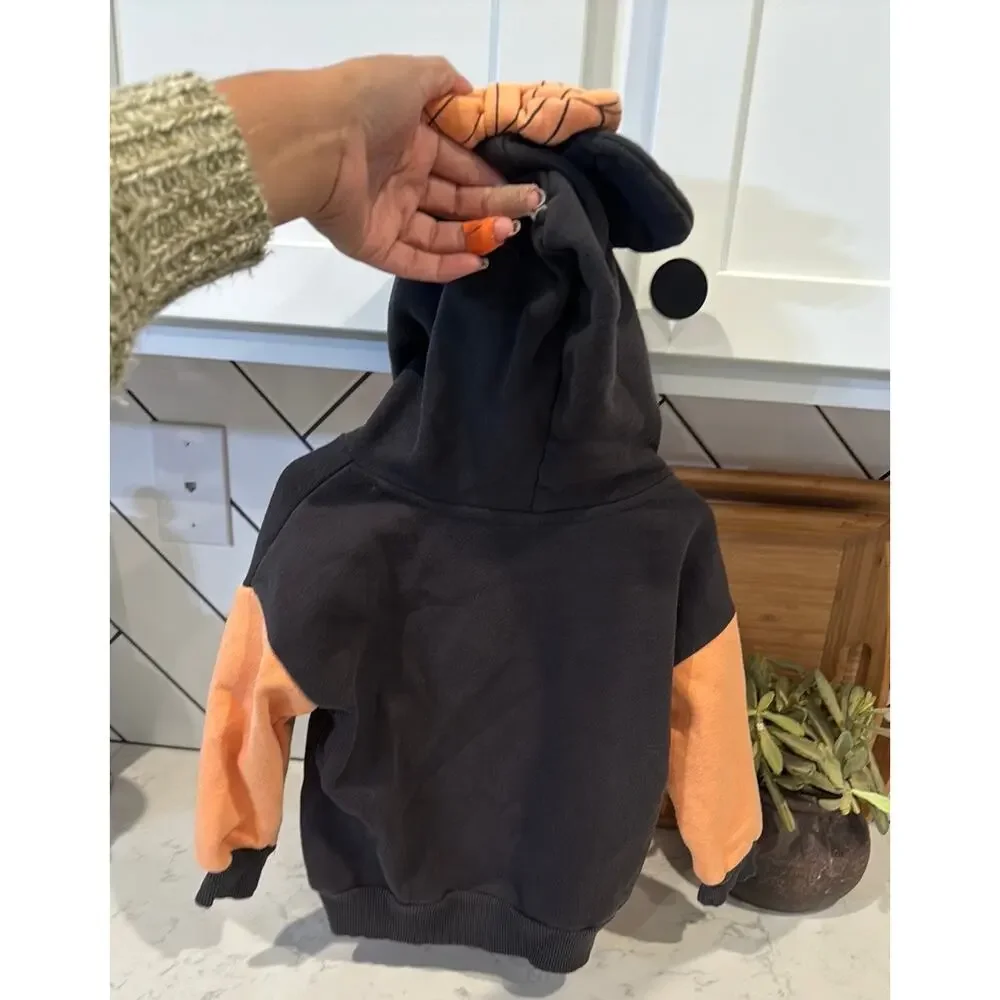 Disney Halloween Minnie Mouse Hoodie with bow and ears on hood-3T